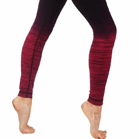 CODEFIT Yoga Power Flex Ombré Black & Burgundy Leggings S/M - Picture 4 of 8